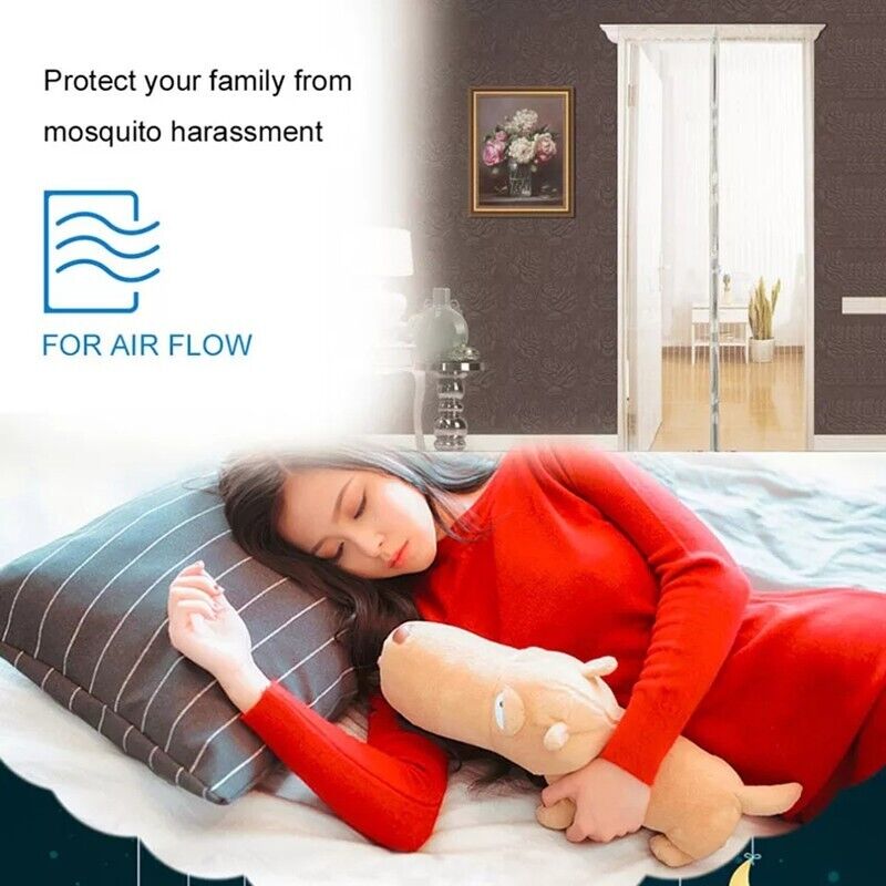 Magnetic Screen Door Mesh Curtain Durable Heavy Duty Mosquito Net Bug