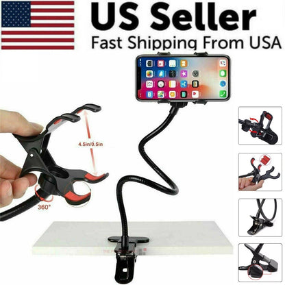 Universal Lazy Mobile Phone Gooseneck Stand Holder Flexible Bed Desk