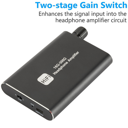 16-300Ω HIFI Headphone Amplifier Portable Earphone AMP 3.5mm w/ Audio