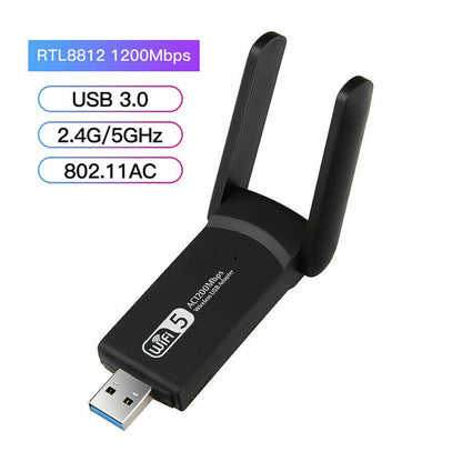 1200Mbps Long Range AC1200 Dual Band 5GHz Wireless USB 3.0 WiFi