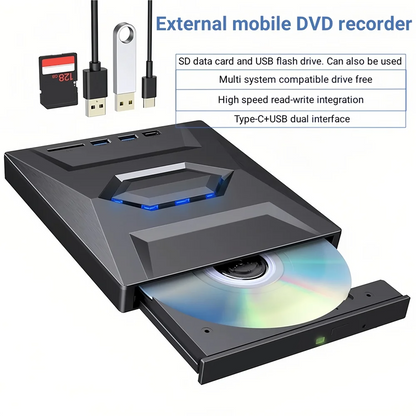 External CD DVD Drive USB 3.0 Writer Burner Player for PC Laptop