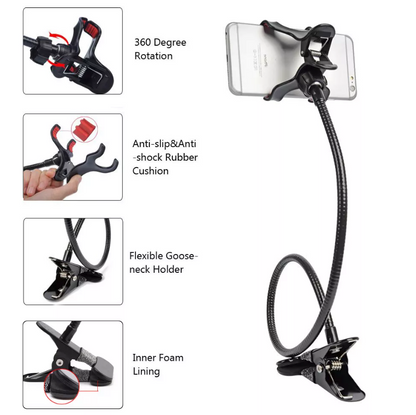Universal Lazy Mobile Phone Gooseneck Stand Holder Flexible Bed Desk