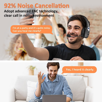 Trucker Bluetooth 5.2 Wireless Headset With Noise Cancelling Mic For