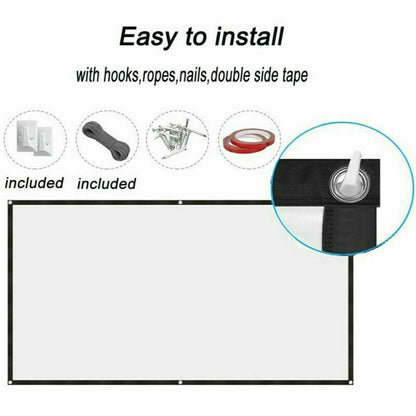 Portable Foldable Projector Screen 16:9 HD Outdoor Home Cinema Theater