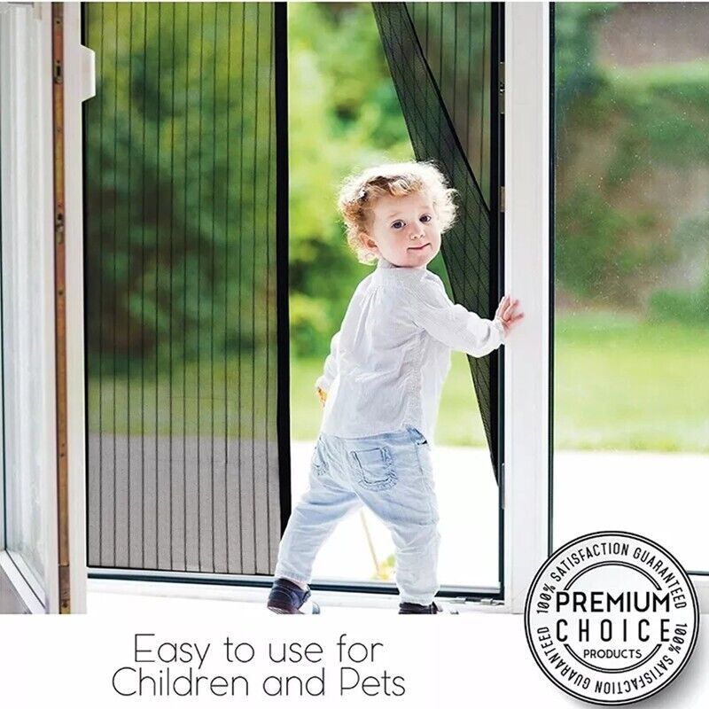 Magnetic Screen Door Mesh Curtain Durable Heavy Duty Mosquito Net Bug