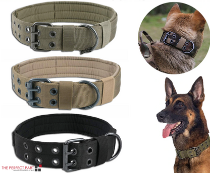 2" Wide Tactical Heavy Duty Nylon Large Dog Collar K9 Military With