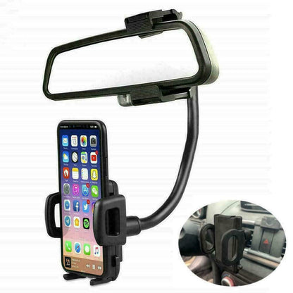 Universal 360° Car Rearview Mirror Mount Stand Holder Cradle For Cell