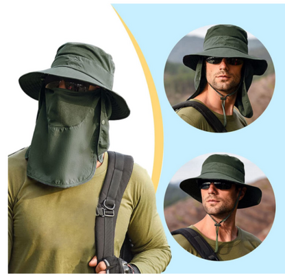 Wide Brim Sun Hat UV Protection Bucket Cap For Hiking Camping Fishing