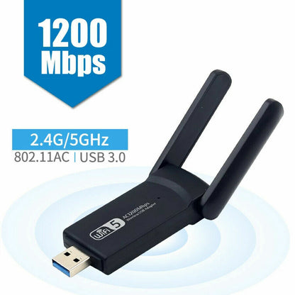1200Mbps Long Range AC1200 Dual Band 5GHz Wireless USB 3.0 WiFi