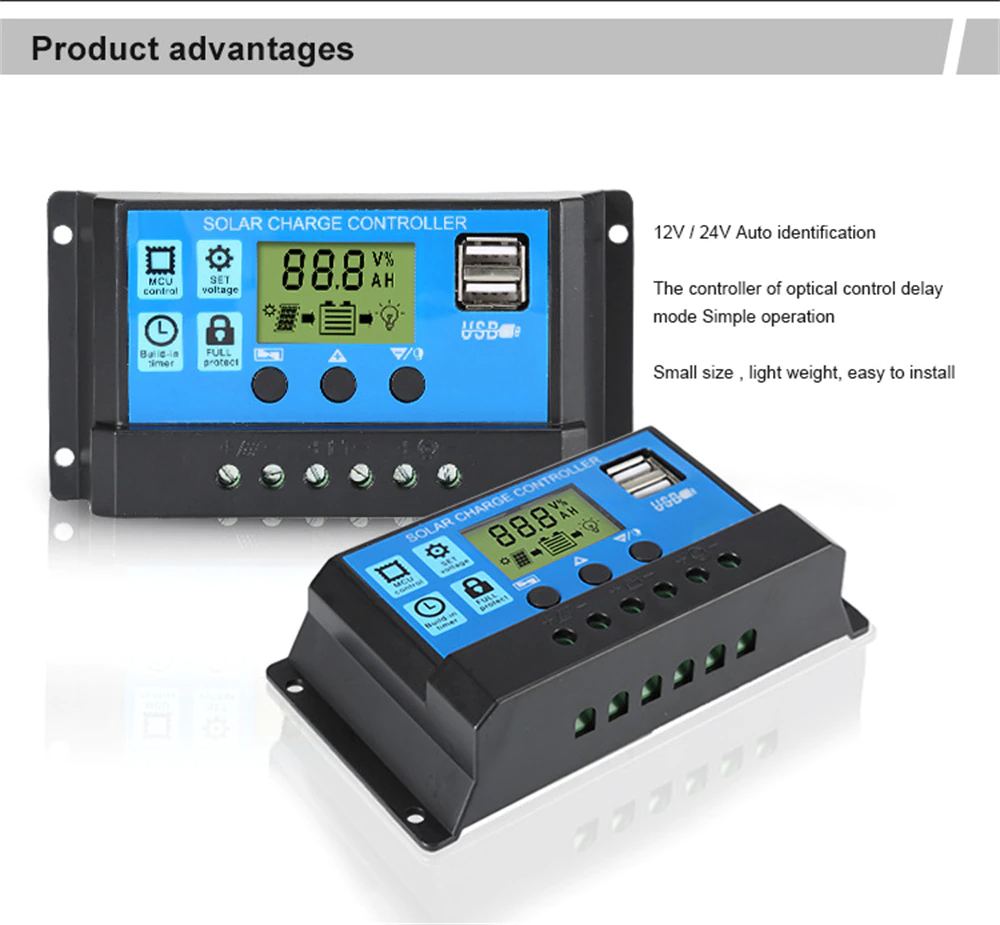 MPPT Solar Panel Regulator Charge Controller Auto Focus Tracking