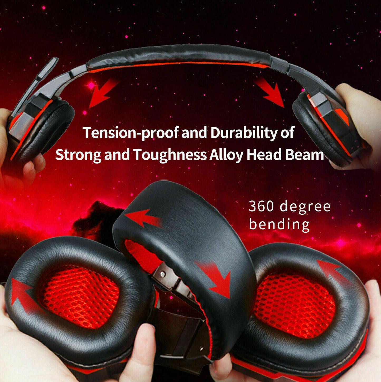 3.5mm Gaming Headset Mic LED Headphones Stereo Bass Surround For PC