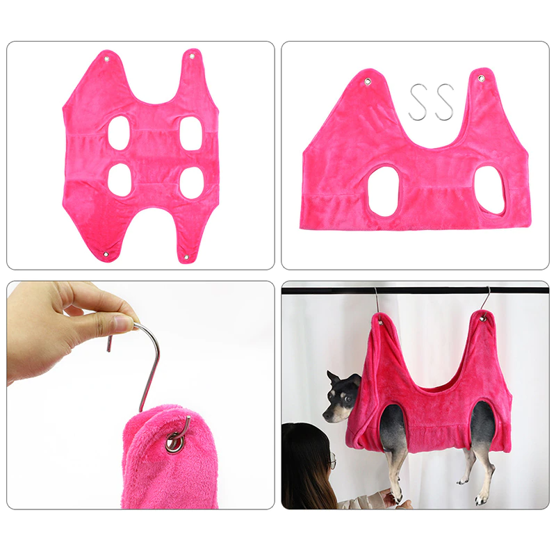 Portable Pet Dog Cat Grooming Hanging Hammock Harness Breathable Groom