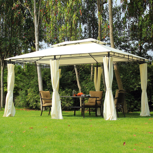 Outsunny 13‚ÄôL x 10‚ÄôW x 8.8‚Äô/6.5H 2-Tiers Gazebo Party Tent Patio