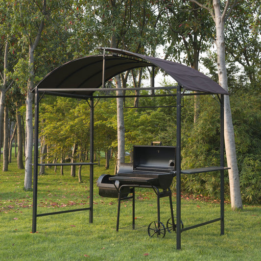 Outsunny 8x4ft BBQ Gazebo Tent Metal Frame Grill Canopy Garden