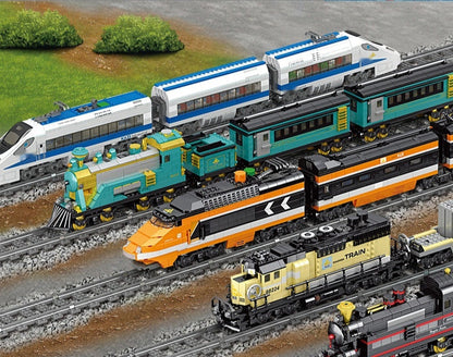 Mini Electric Train Set Kids Learning Small Brick Construction DIY Toy