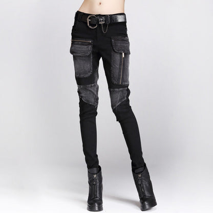 Custom-fit multi-pocket denim pants