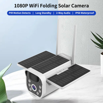 4G HD WiFi Foldable Solar Security Camera with PIR Motion Sensor Long