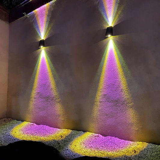 Dual Panel Exterior Solar Wall Lamp
