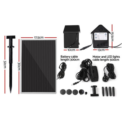 Gardeon Solar Pond Pump Submersible Water Fountain with Battery Kit