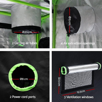 Green Fingers Grow Tent 80x80x160CM Hydroponics Kit Indoor Plant Room