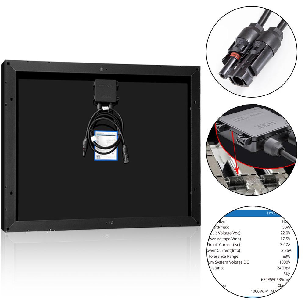 50 Watt 12 Volt Monocrystalline Solar Panel