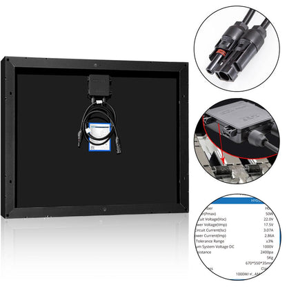 50 Watt 12 Volt Monocrystalline Solar Panel