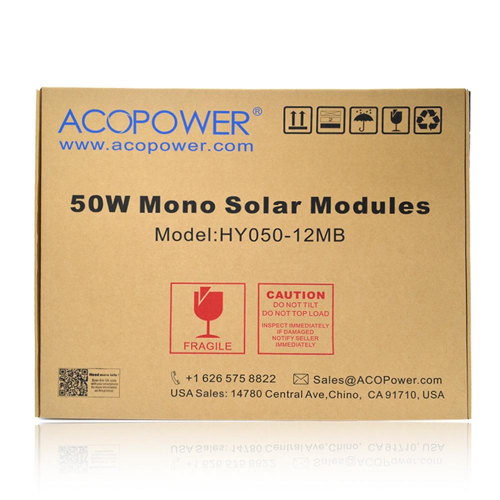 50 Watt 12 Volt Monocrystalline Solar Panel