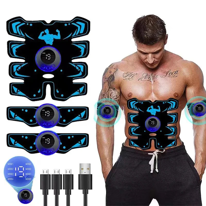 USB Rechargeable Electric Abdominal Massager Wireless LCD Display