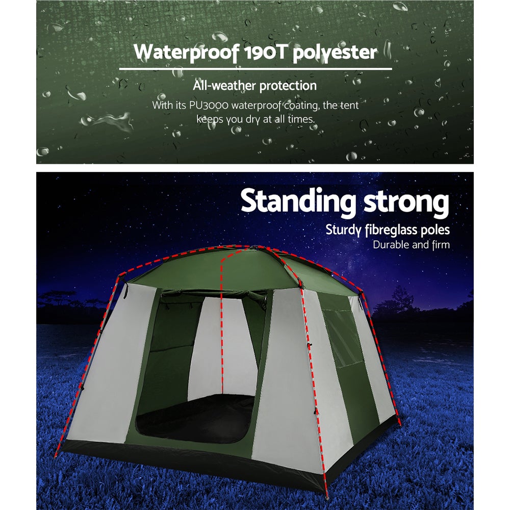 Weisshorn Instant Up Camping Tent 6 Person Pop up Tents Family Hiking
