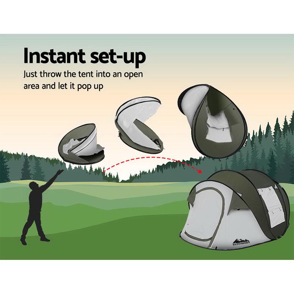 Weisshorn Instant Up Camping Tent 4-5 Person Pop up Tents Family