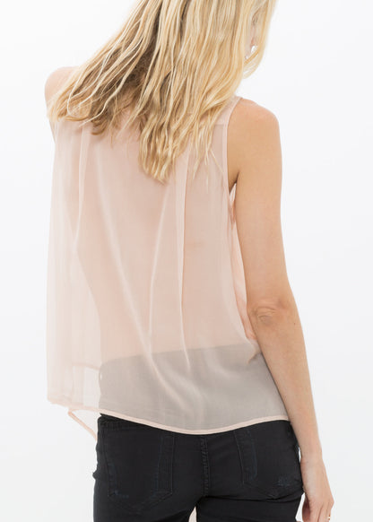 100% Silk Drape Blouse Top