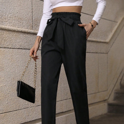 Ladies Solid Color Slimming And Minimalist Pants