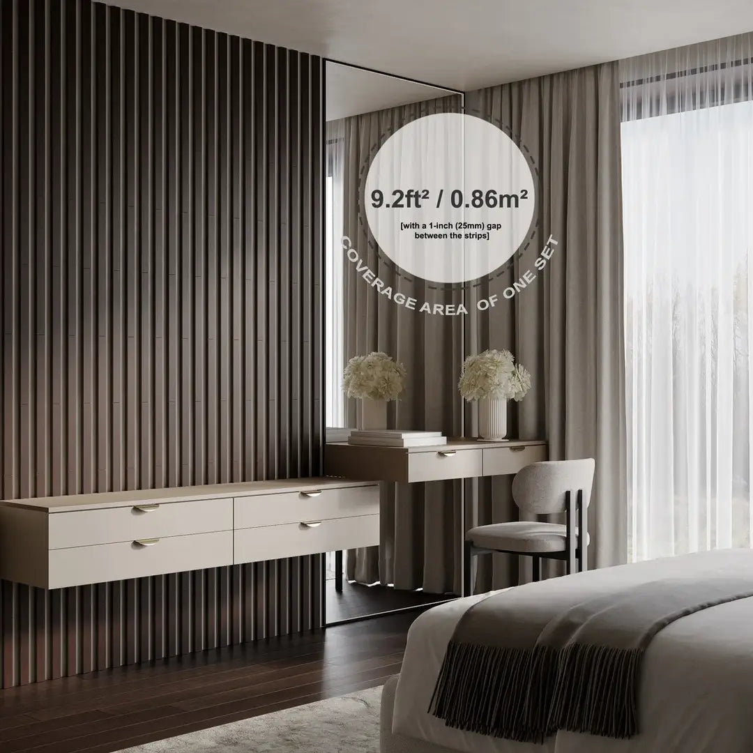 LAMELA-3 Acoustic Slat Wood Panels | 1.2" Strip | Wall Decor