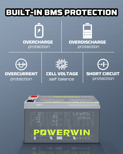US POWERWIN BT10 12.8V 10Ah 128Wh LiFePO4 Battery