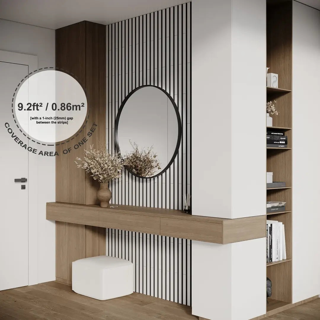 LAMELA-3 Acoustic Slat Wood Panels | 1.2" Strip | Wall Decor