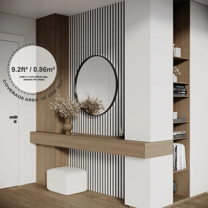 LAMELA-3 Acoustic Slat Wood Panels | 1.2" Strip | Wall Decor