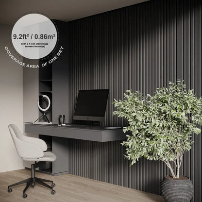 LAMELA-3 Acoustic Slat Wood Panels | 1.2" Strip | Wall Decor