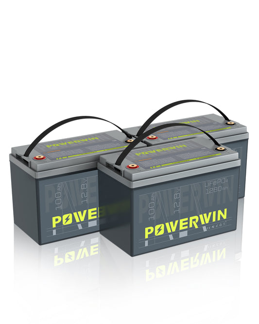 US POWERWIN BT100×3 LiFePO4 3 pack Batterries 3840Wh 12.8V 100Ah